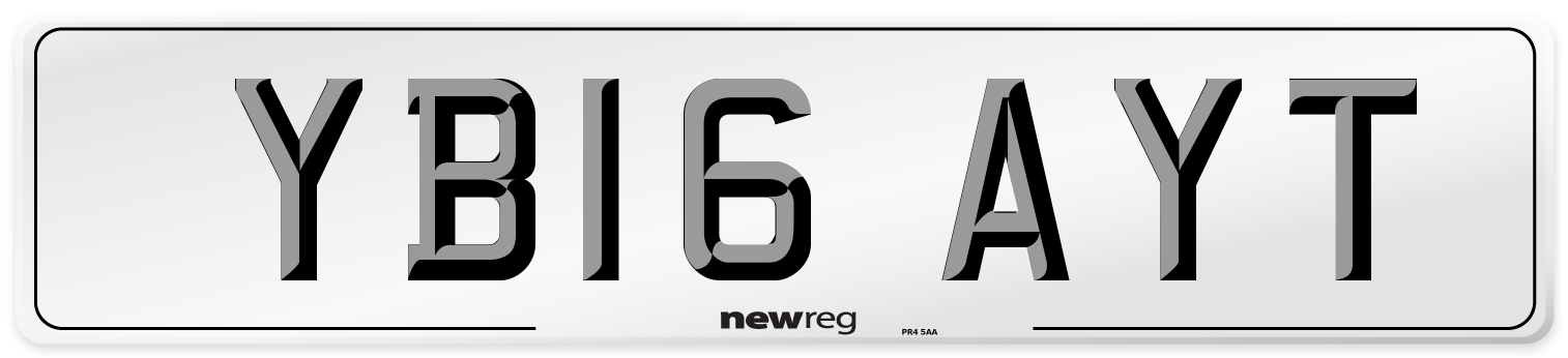 YB16 AYT Number Plate from New Reg